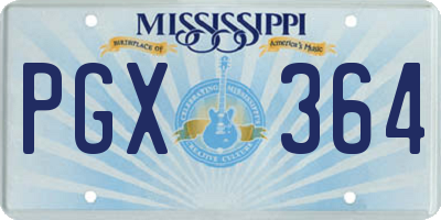 MS license plate PGX364