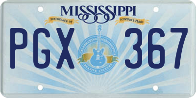 MS license plate PGX367