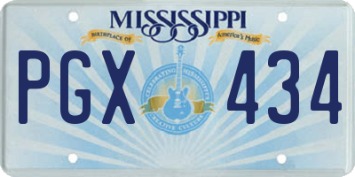 MS license plate PGX434