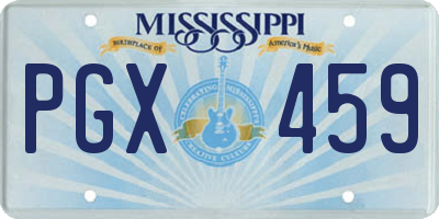 MS license plate PGX459