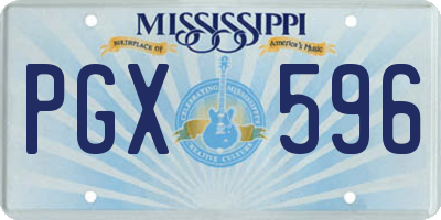 MS license plate PGX596