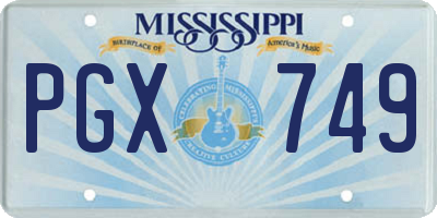 MS license plate PGX749