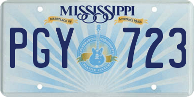 MS license plate PGY723