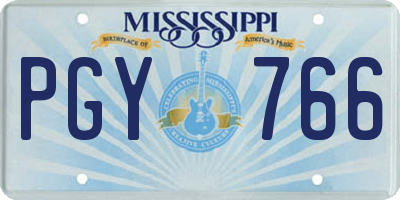 MS license plate PGY766