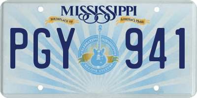MS license plate PGY941