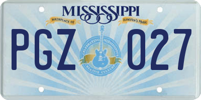 MS license plate PGZ027
