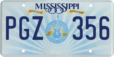 MS license plate PGZ356