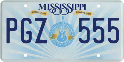 MS license plate PGZ555