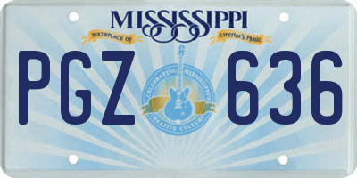 MS license plate PGZ636