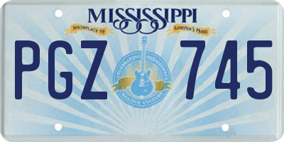 MS license plate PGZ745