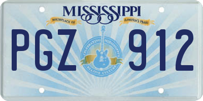MS license plate PGZ912