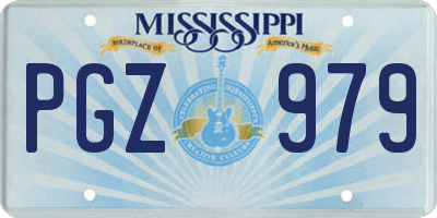 MS license plate PGZ979