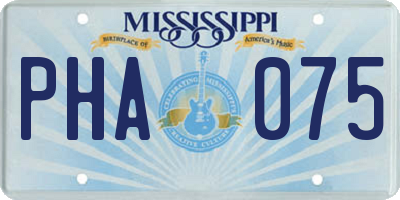 MS license plate PHA075