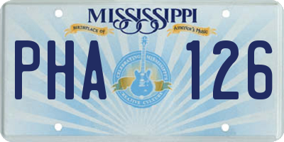 MS license plate PHA126