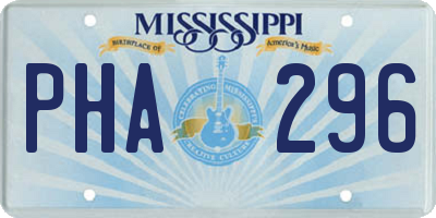 MS license plate PHA296