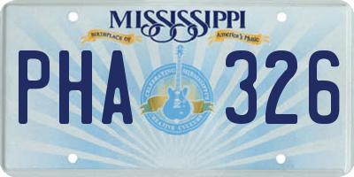 MS license plate PHA326