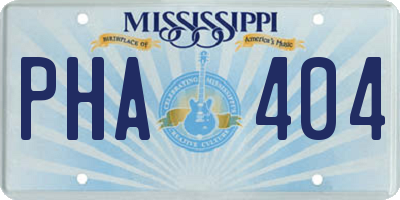 MS license plate PHA404