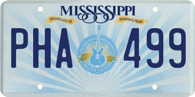 MS license plate PHA499