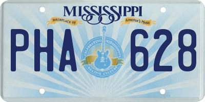 MS license plate PHA628