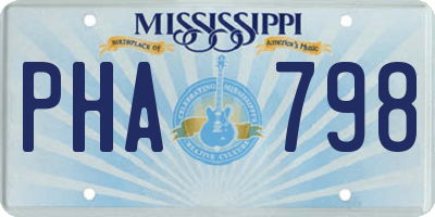 MS license plate PHA798