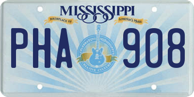 MS license plate PHA908