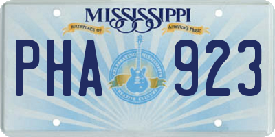 MS license plate PHA923