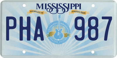MS license plate PHA987