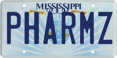 MS license plate PHARMZ
