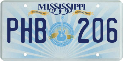 MS license plate PHB206