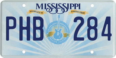 MS license plate PHB284