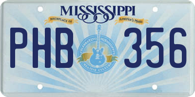 MS license plate PHB356