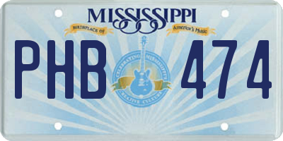 MS license plate PHB474
