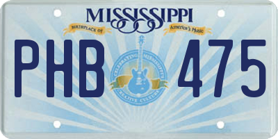 MS license plate PHB475