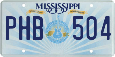 MS license plate PHB504