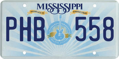MS license plate PHB558