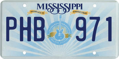 MS license plate PHB971