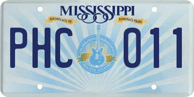 MS license plate PHC011