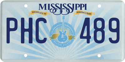 MS license plate PHC489