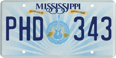 MS license plate PHD343