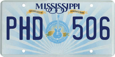 MS license plate PHD506