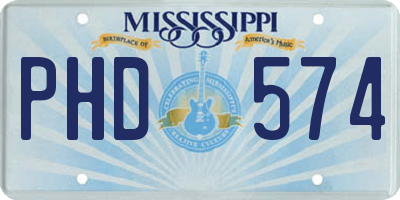 MS license plate PHD574