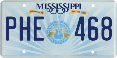 MS license plate PHE468