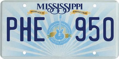 MS license plate PHE950
