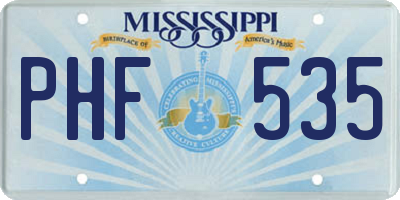 MS license plate PHF535