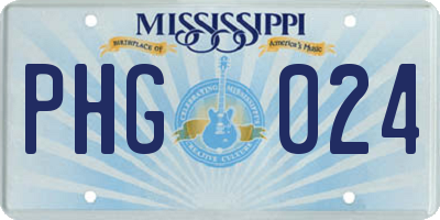 MS license plate PHG024