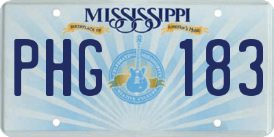 MS license plate PHG183