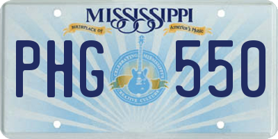 MS license plate PHG550