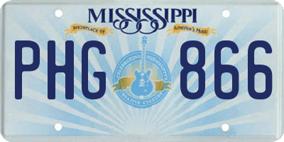 MS license plate PHG866