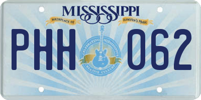 MS license plate PHH062