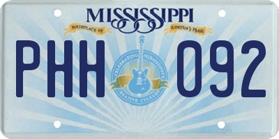 MS license plate PHH092